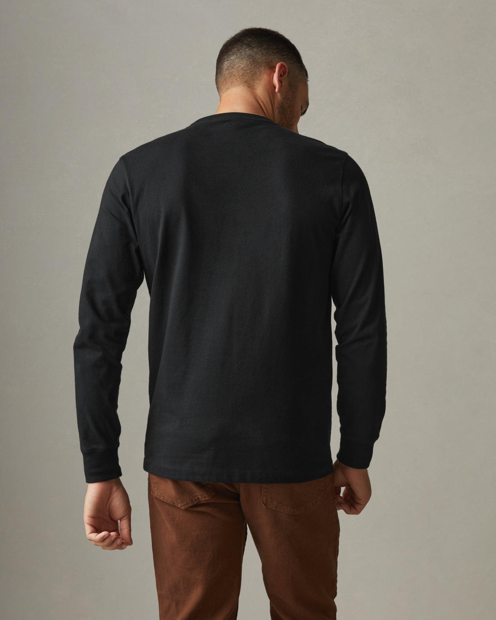 Heavyweight Pocket Tee Long Sleeve - Black Male Product Image