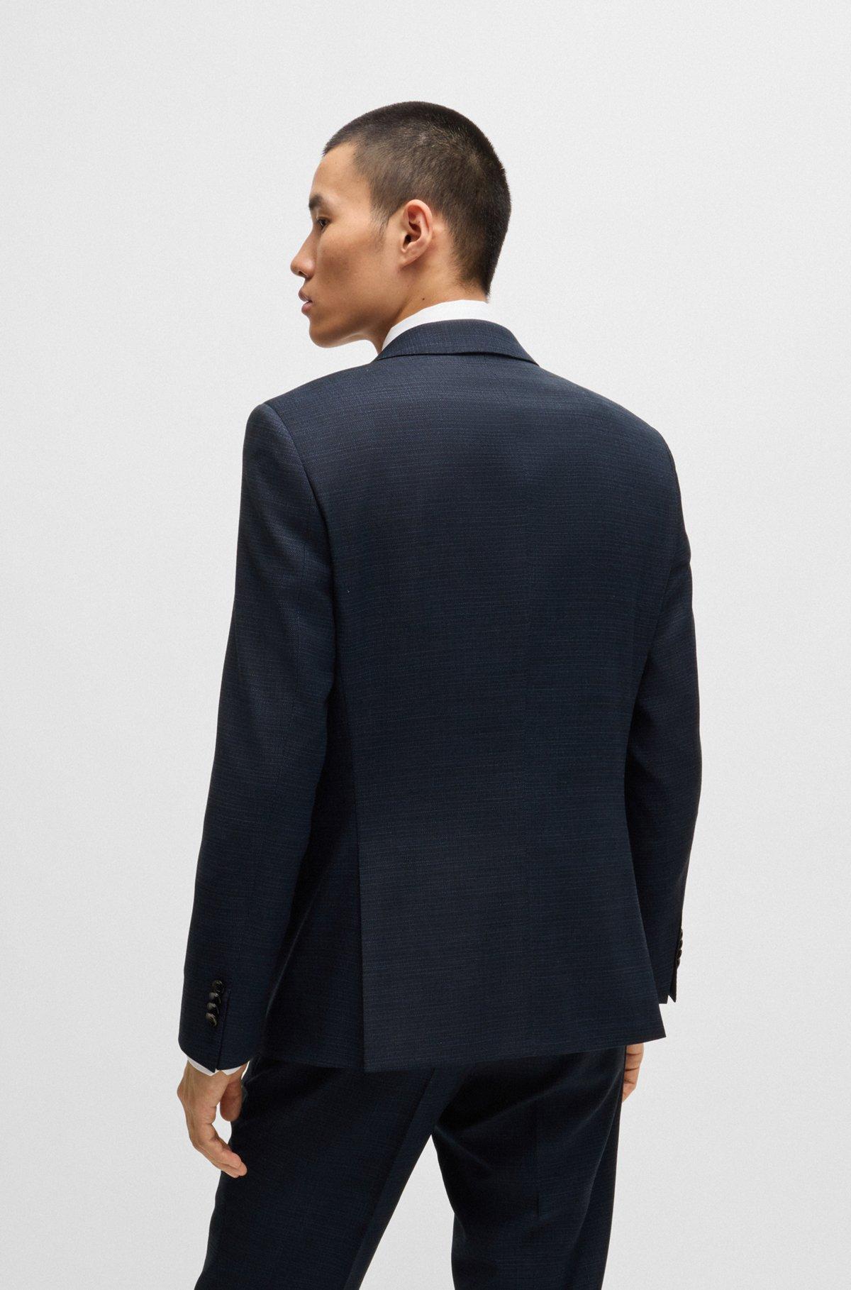 BOSS - Slim-fit suit in micro-patterned stretch wool - Light Blue Product Image