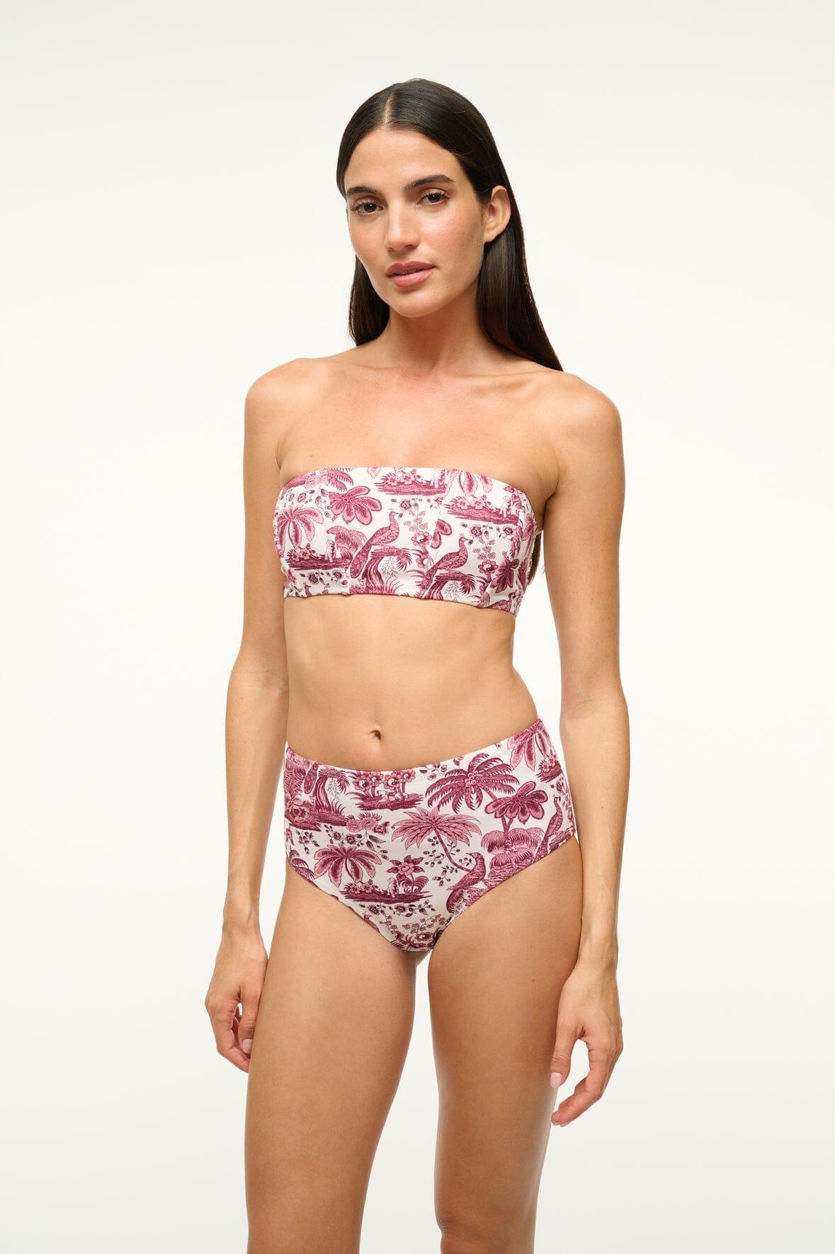 DEVON HIGH RISE BIKINI BOTTOM | BORDEAUX TOILE Product Image