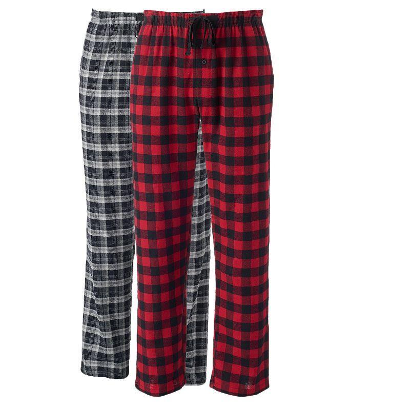 Big & Tall Hanes 2-pk. Plaid Flannel Pajama Pants, Mens Product Image