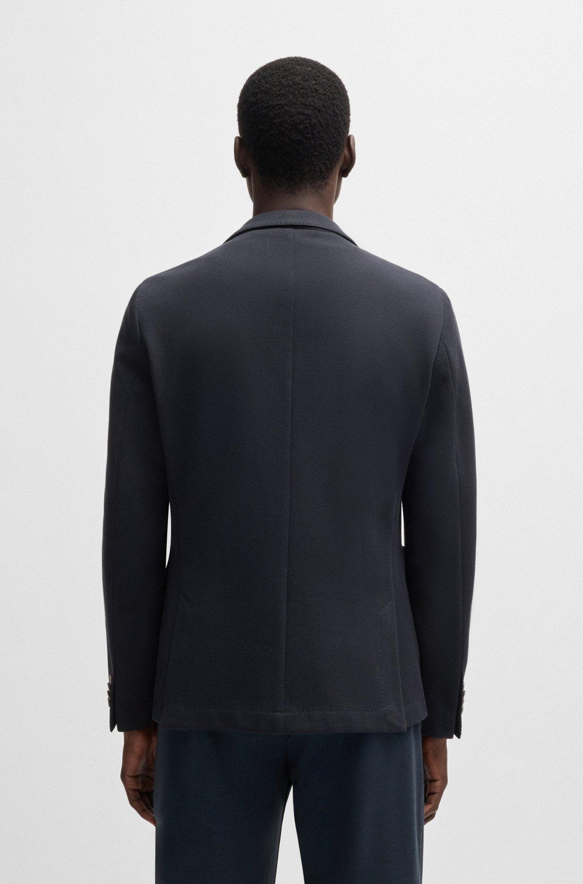 Slim-fit blazer in micro-patterned cotton Product Image