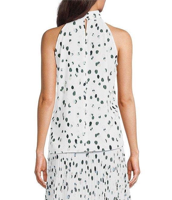 Calvin Klein Coordinating Halter Sleeveless Printed Georgette Top Product Image