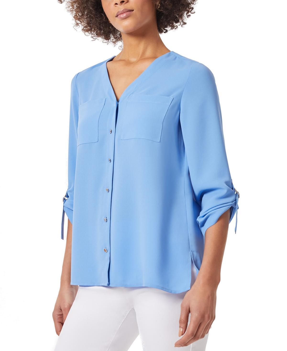 Jones New York Womens Jasper Roll-Cuff Blouse, Regular & Petite Product Image