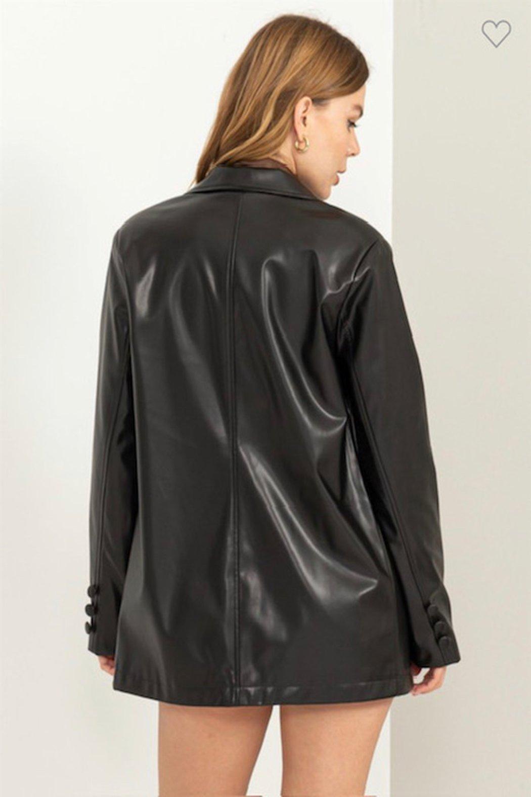 Black Pu Blazer Product Image