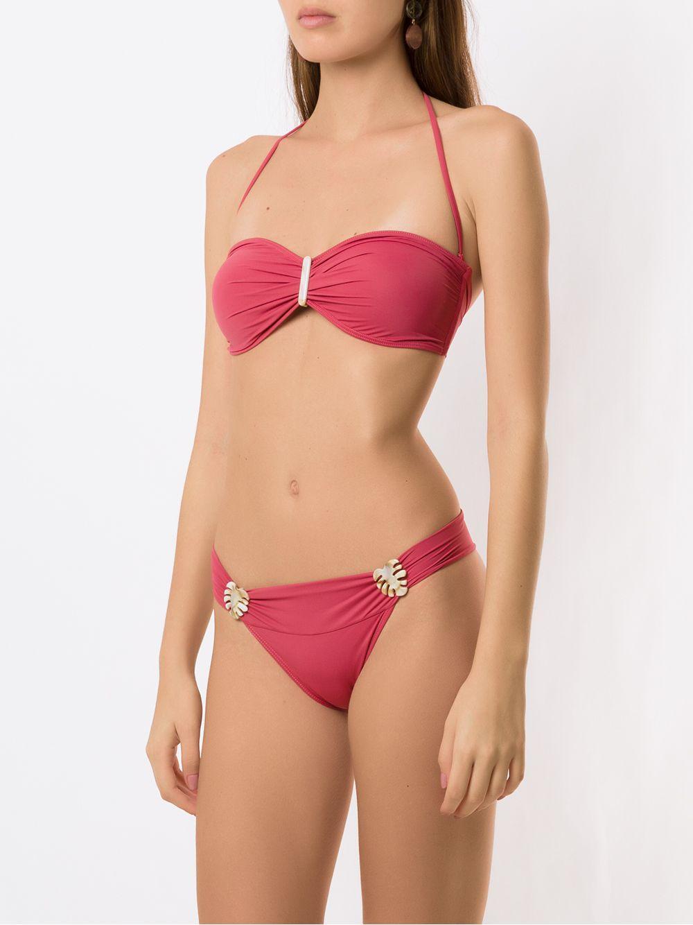 embroidered-detail bandeau set bikini Product Image