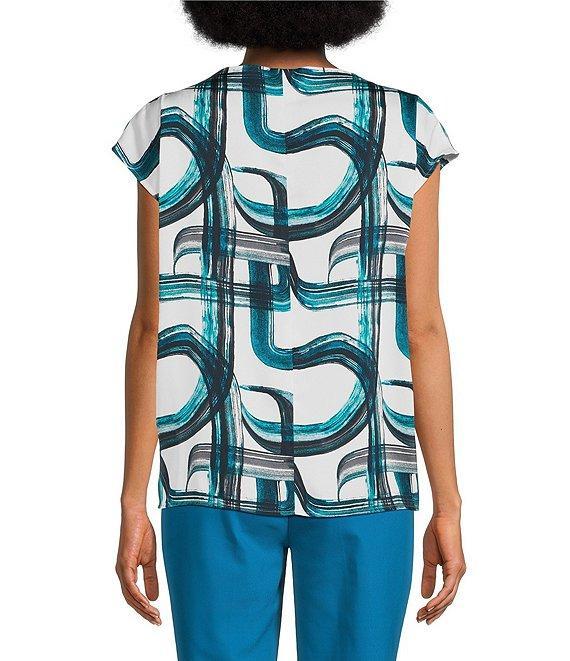 Calvin Klein Mock Neck Short Sleeve Blouse Product Image