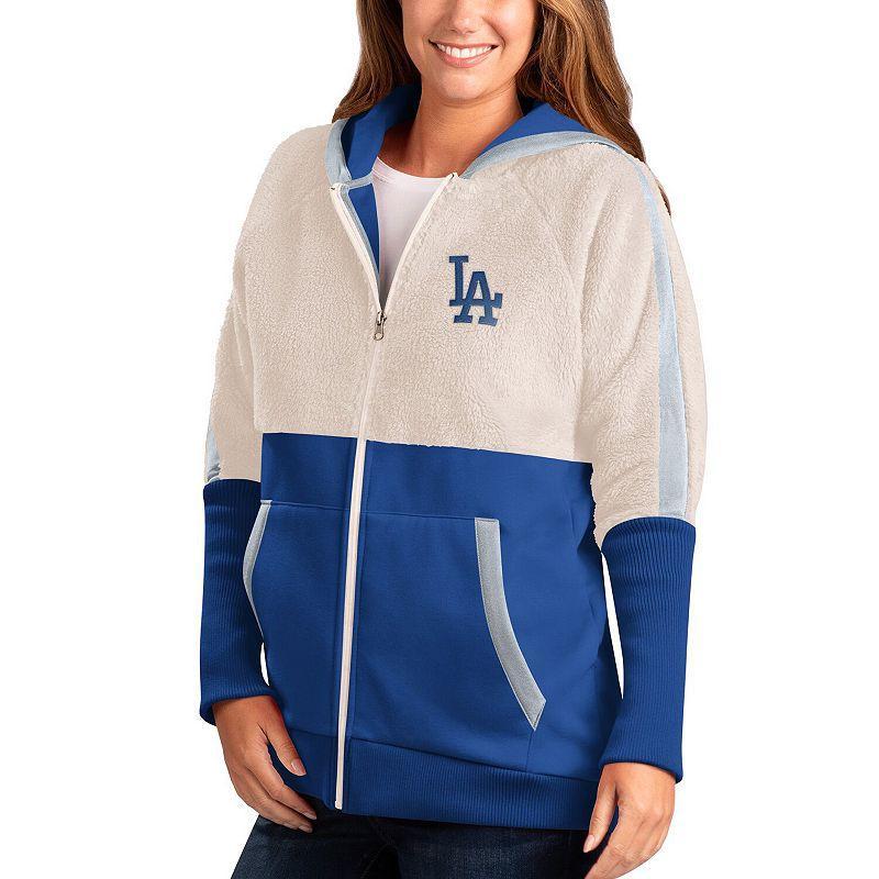 Womens G-III 4Her by Carl Banks Oatmeal/Royal Los Angeles Dodgers Shuffle It Raglan Full-Zip Hoodie Product Image