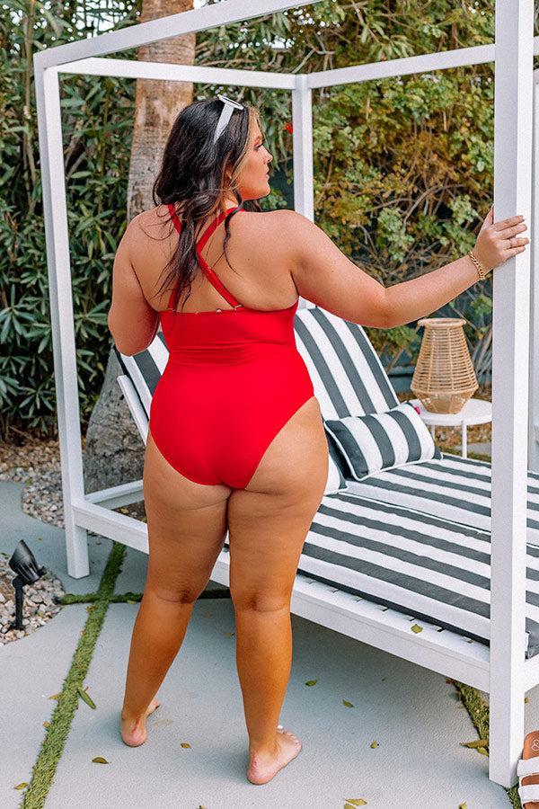Beach Tower One Piece Swimsuit in Red Curves Product Image