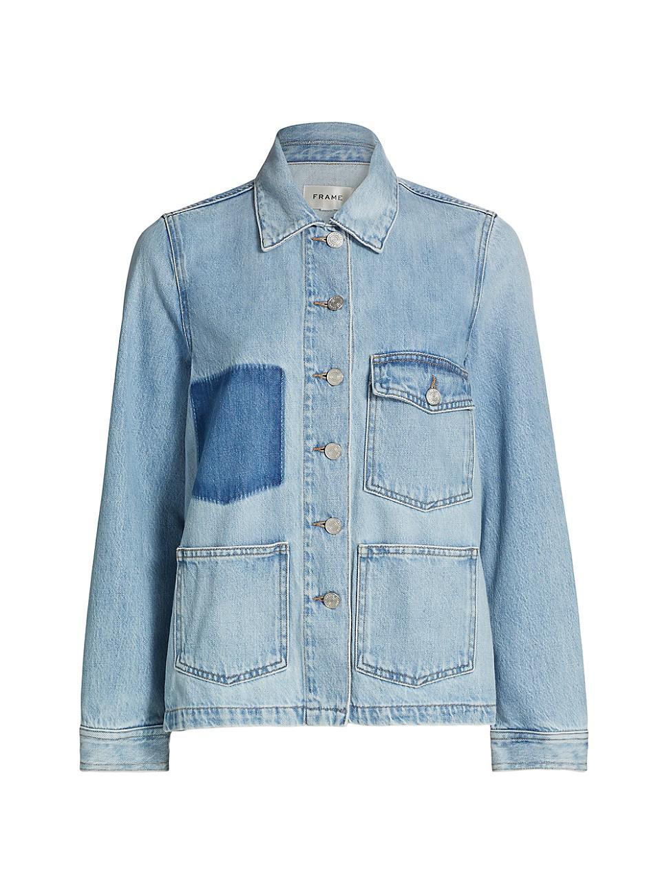 Womens Chore Denim Button-Front Shirt Jacket Product Image
