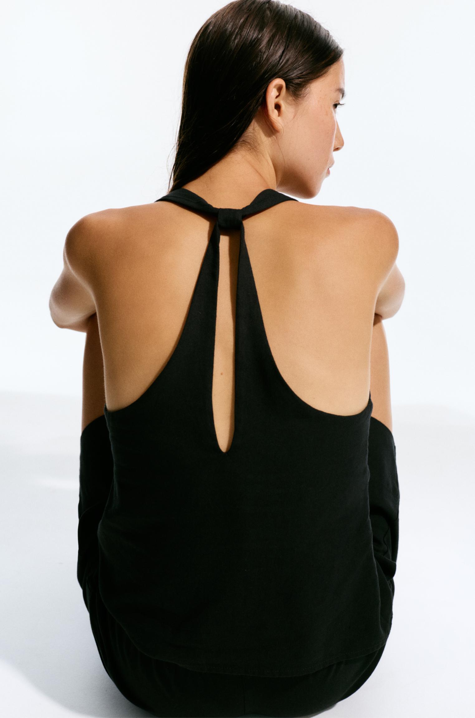 Linen blend halter top Product Image