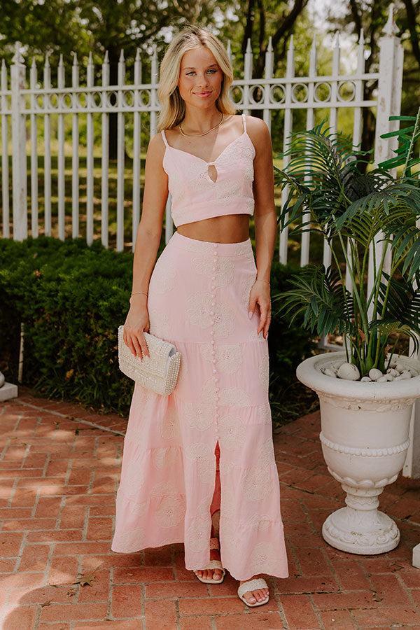 Sunkissed Meadow Embroidered Crop Tank in Pink Product Image