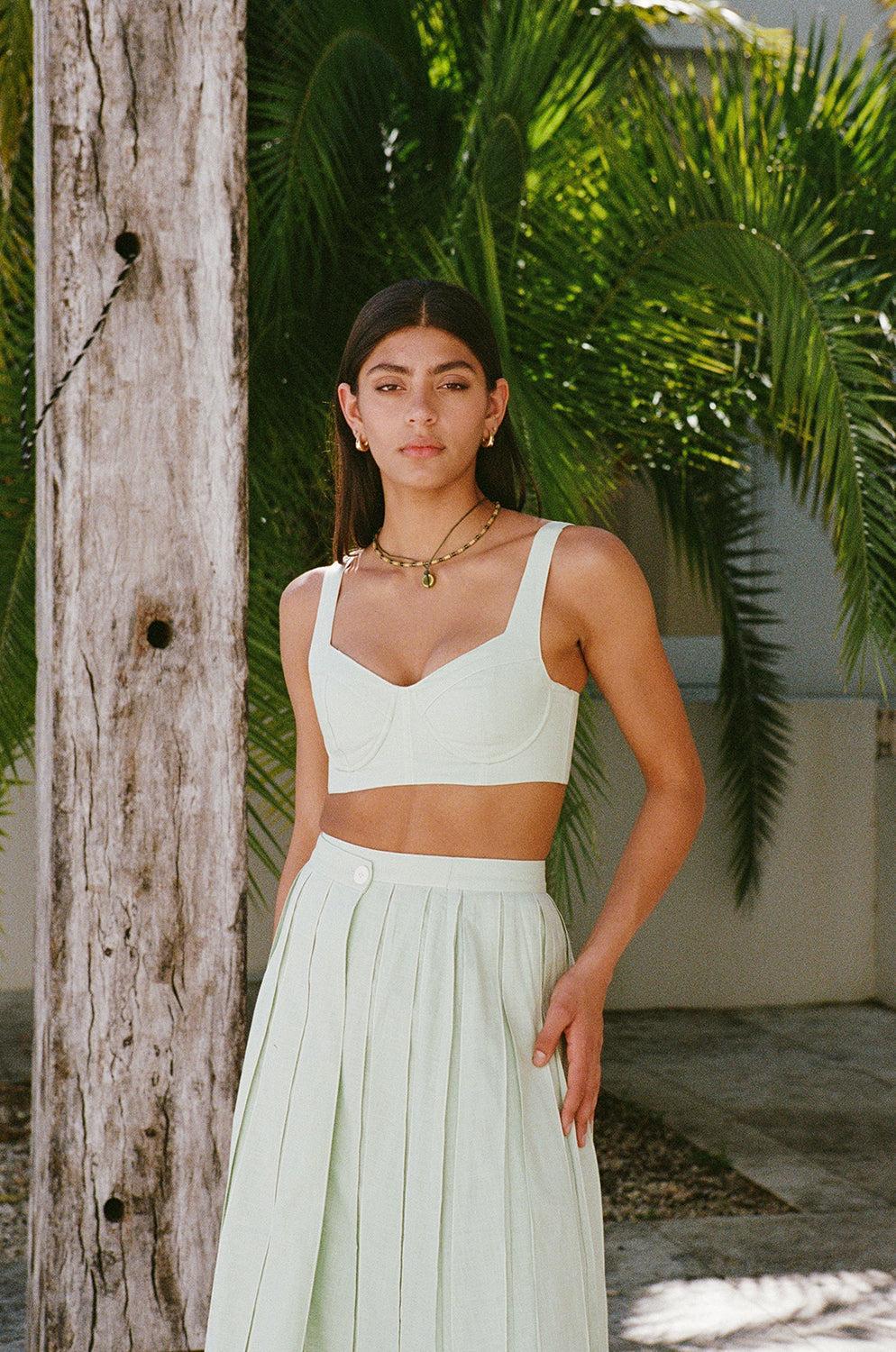 Dien Wrap Skirt - Green Product Image