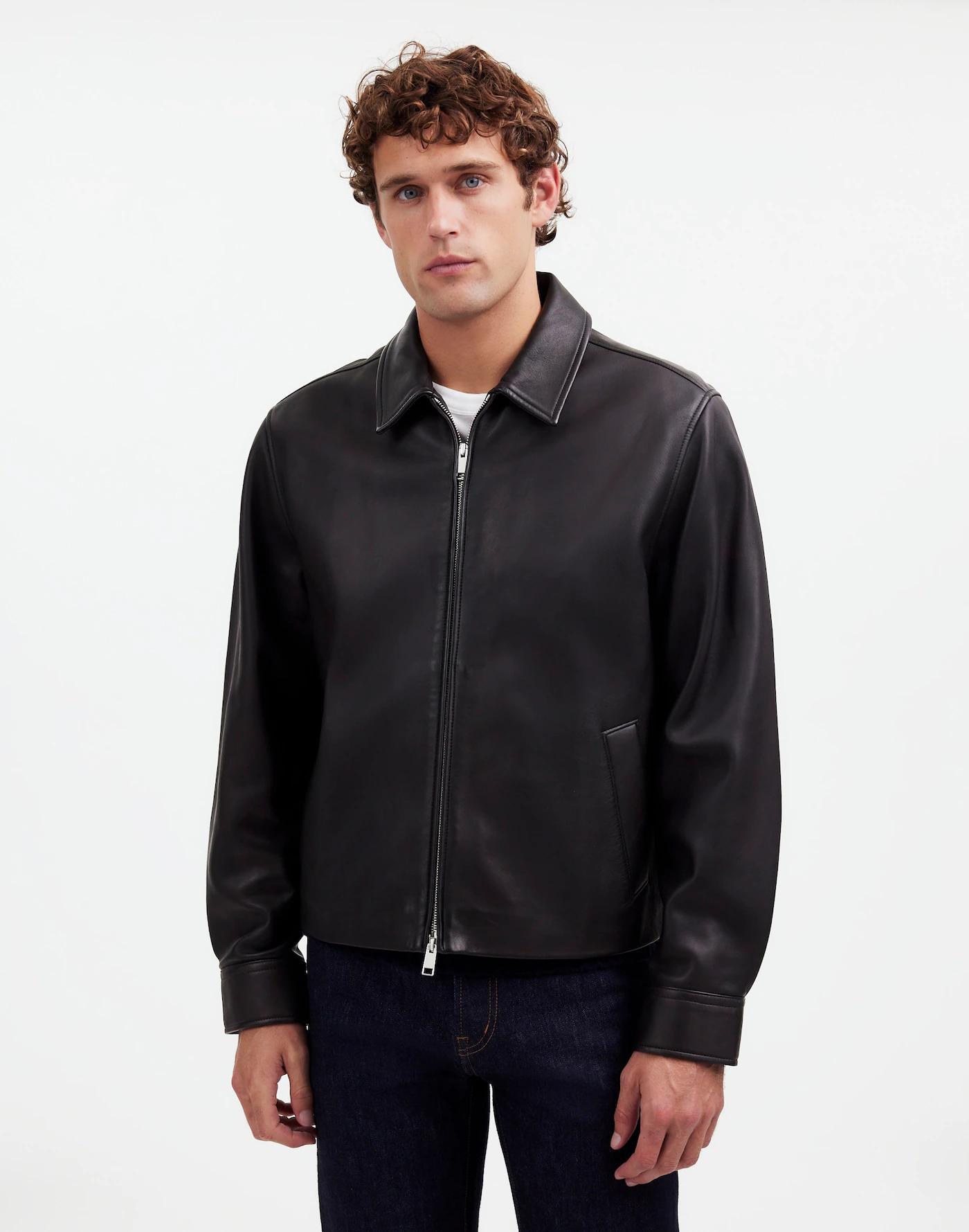 Leather Zip-Front Jacket Product Image
