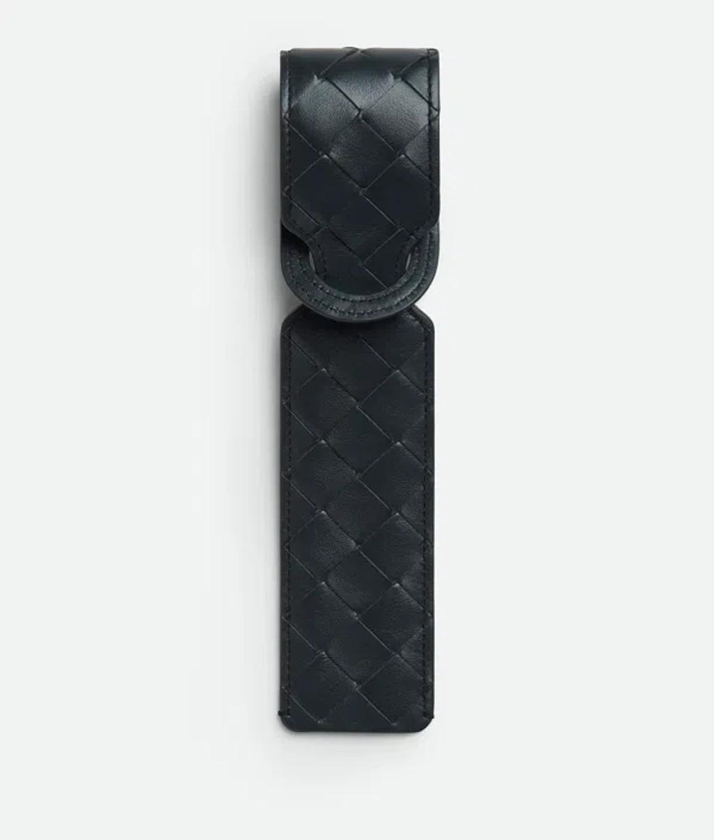 BOTTEGA VENETA Intrecciato Long Tag Holder In Shadow Product Image