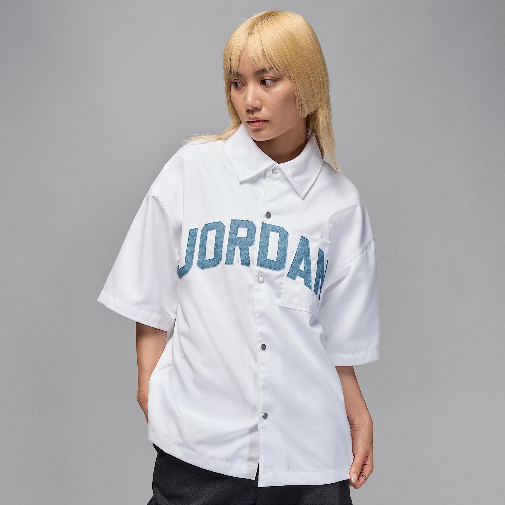 Womens Jordan Flight Woven Short-Sleeve Top | HQ9199-101 Product Image