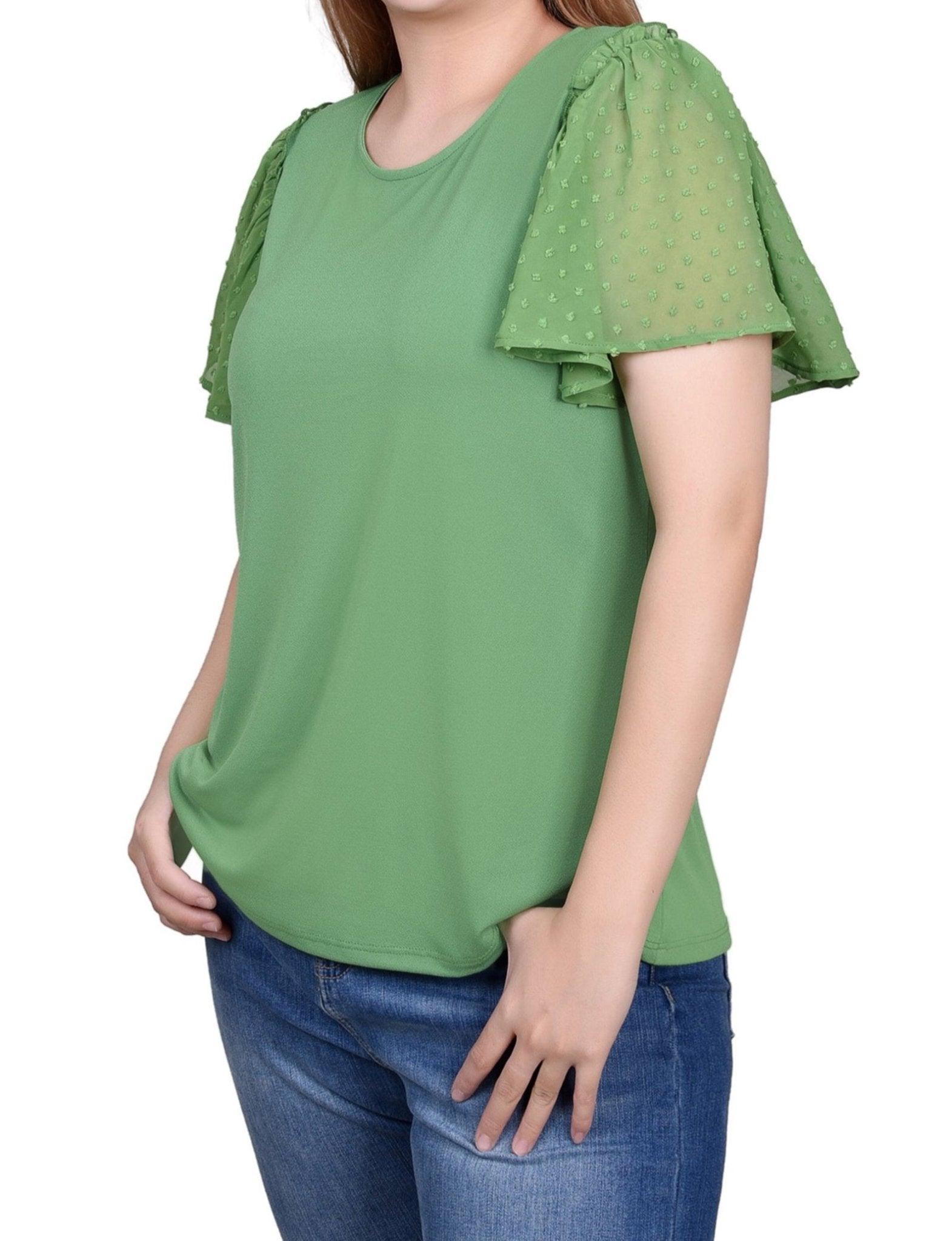 Clip Dot Flutter Sleeve Top Product Image