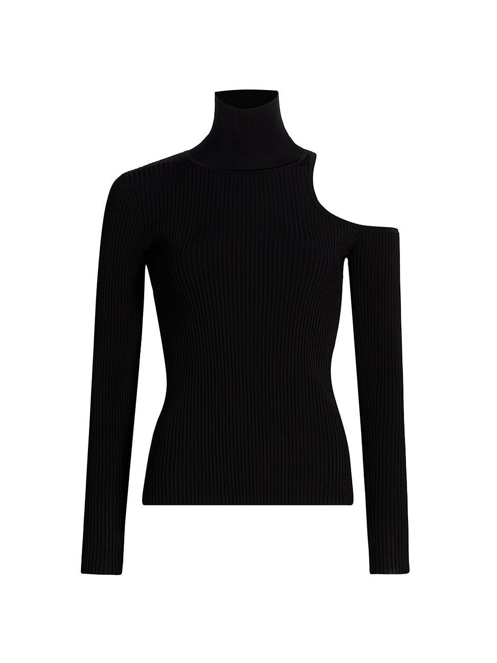 Womens Rooney Rib-Knit Cut-Out Shoulder Top Product Image