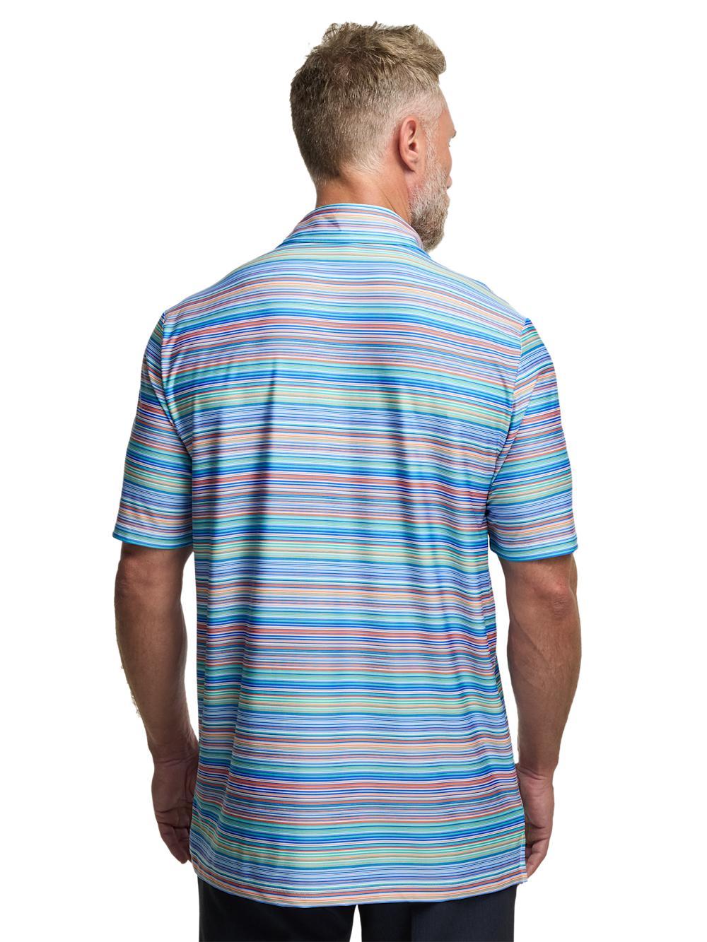 Performance Blend Three Button Patterned Performance Polo - Multi Product Image