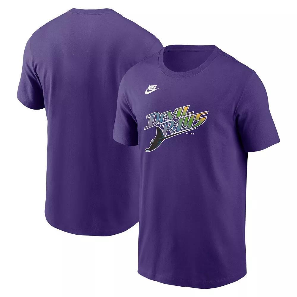 Men's Nike Purple Tampa Bay Rays Cooperstown Collection Team Logo T-Shirt,  Product Image