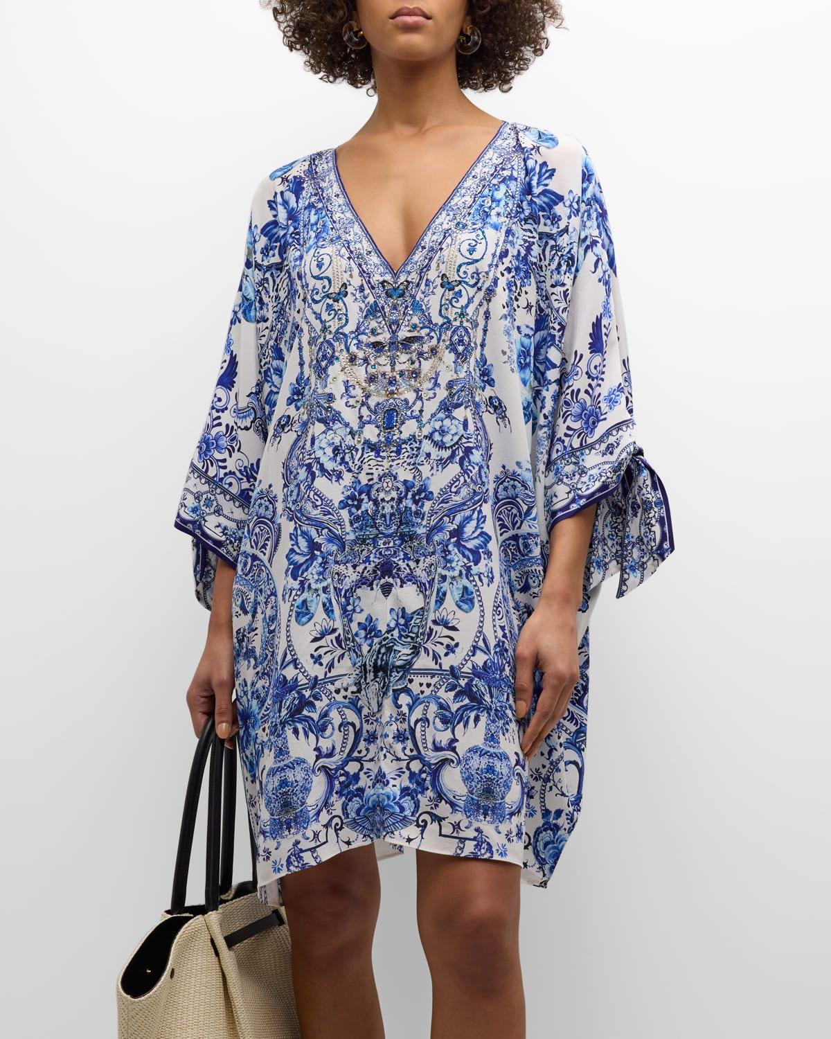 Delft Dynasty Tie Sleeve Mini Kaftan Product Image