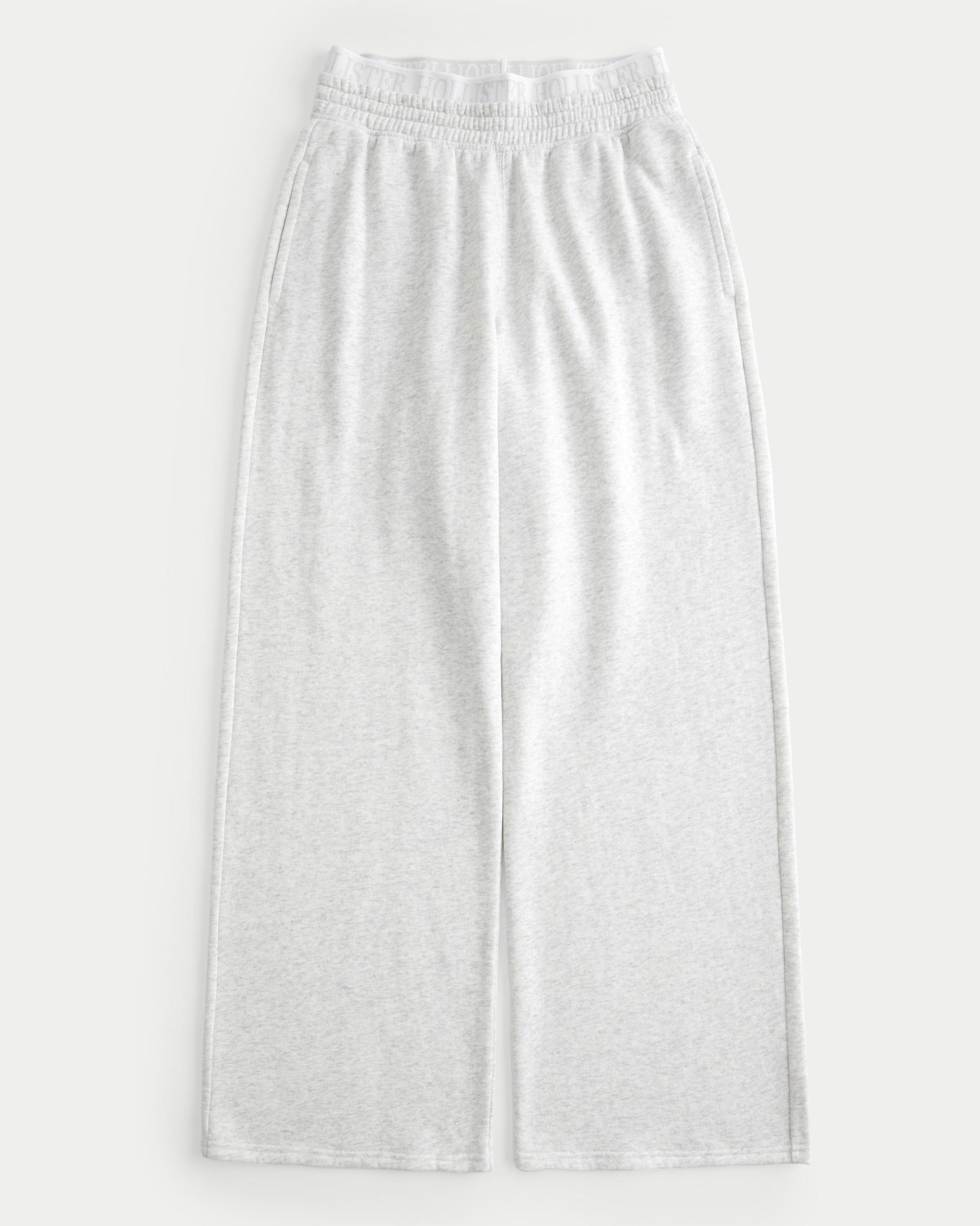 Logo Waist Fleece Wide-Leg Pants Product Image