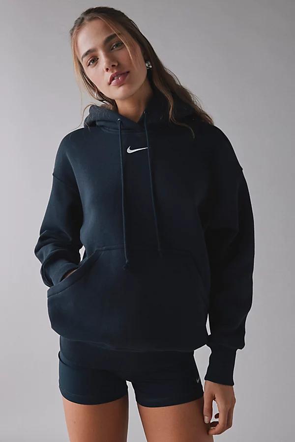 Nike Womens Nike Phoenix Fleece OS Pullover Hoodie - Womens Black/White Product Image