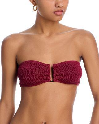 Tie Back Blake Crinkle Bandeau Bikini Top Product Image