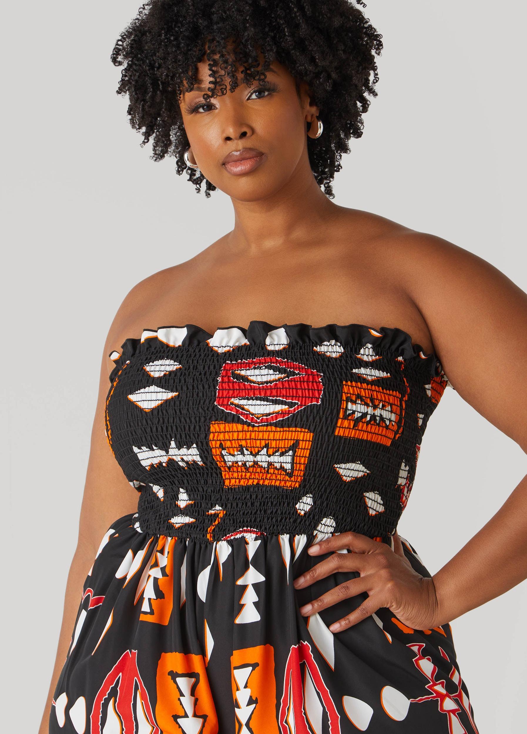 Strapless Abstract Print Jumpsuit Product Image