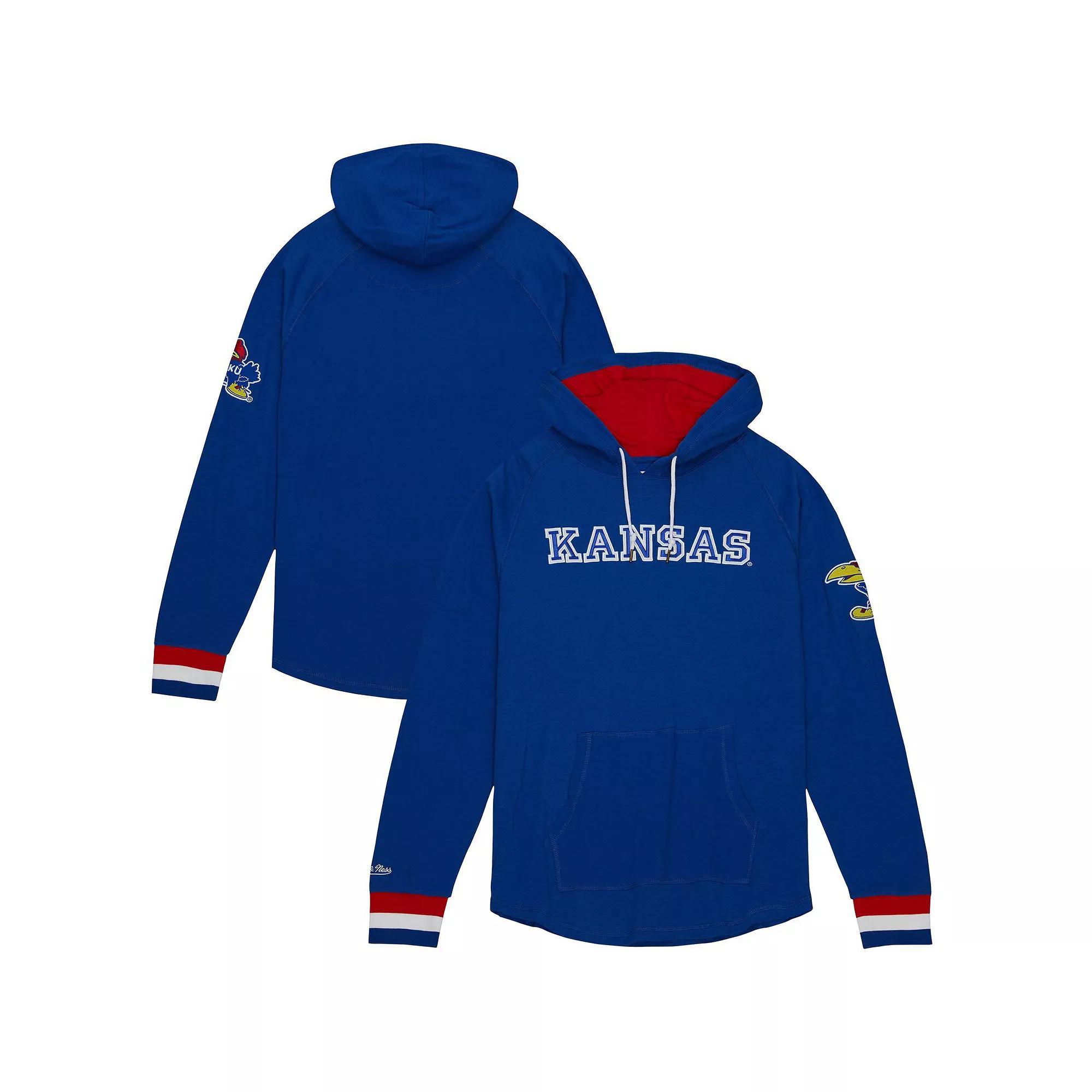 Men's Mitchell & Ness Royal Kansas Jayhawks Legendary Raglan Pullover Hoodie,  Product Image