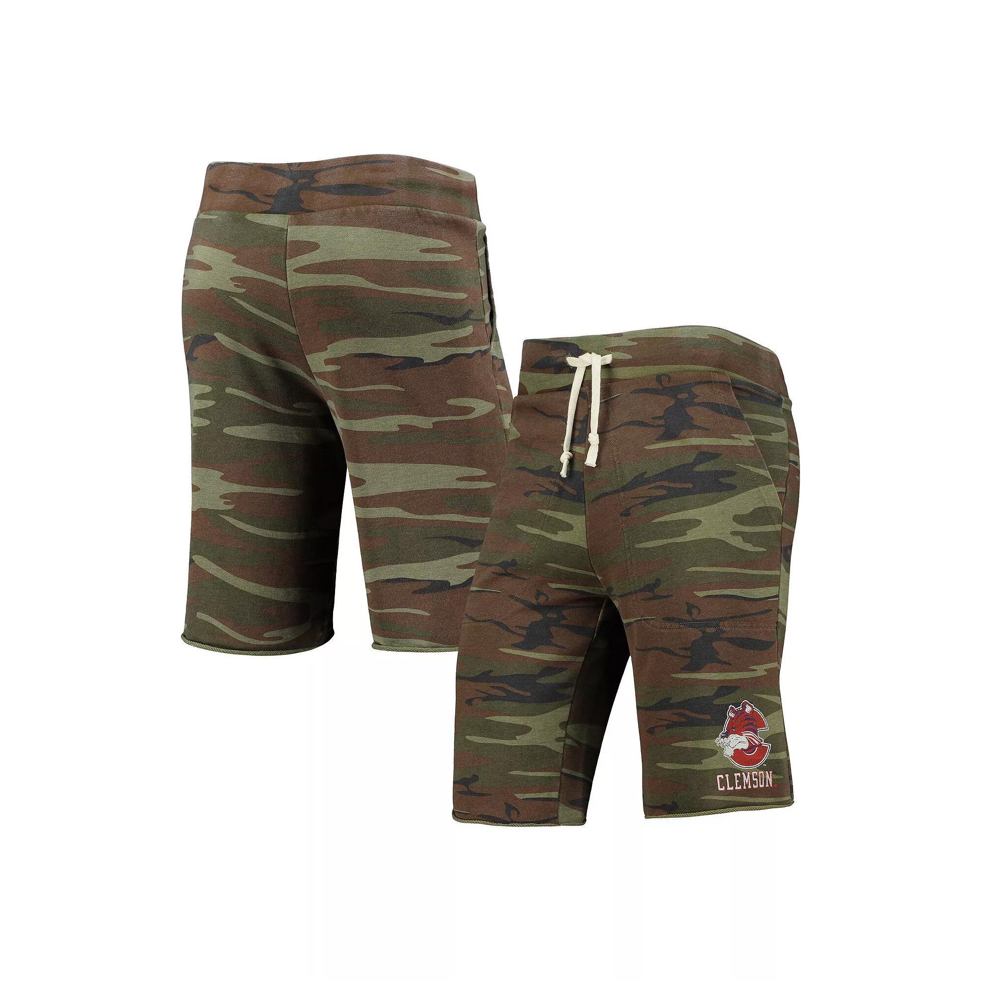 Men's Camo Alternative Apparel Clemson Tigers Victory Lounge Shorts, Size: Large, Green Product Image