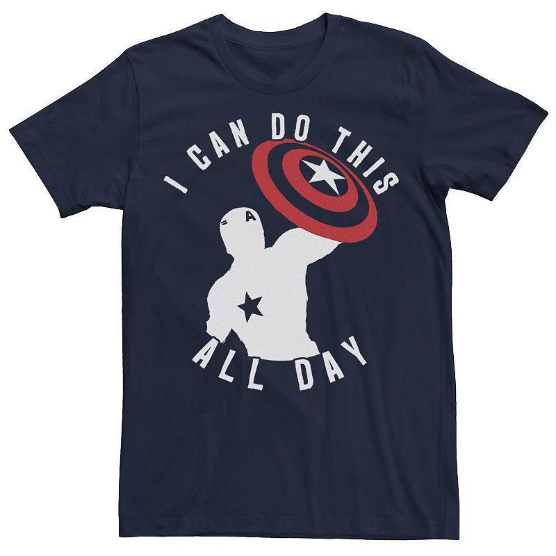 Mens Marvel Captain America I Can Do This All Day Silhouette Graphic Tee Blue Product Image