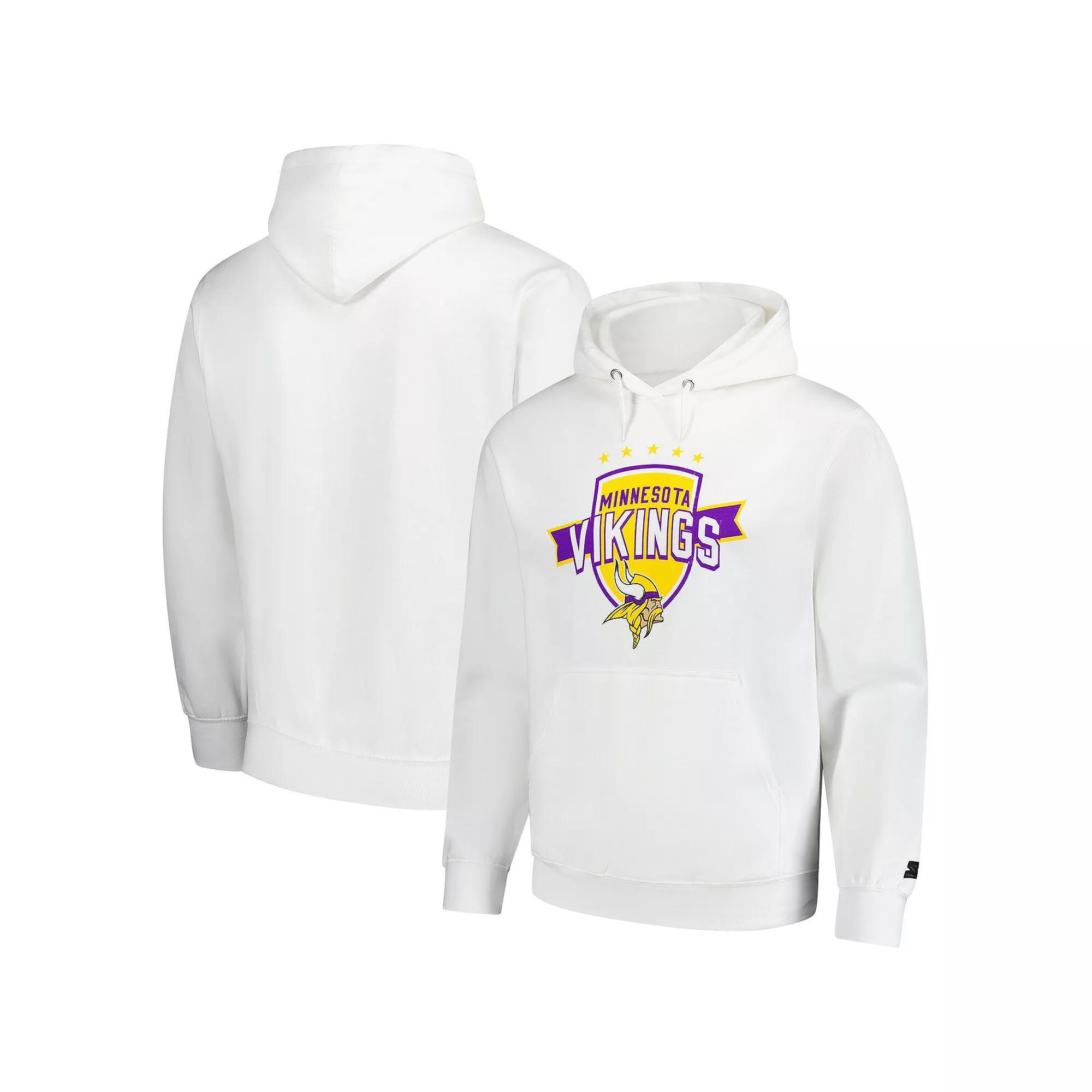 Men's Starter White Minnesota Vikings Vintage Pullover Hoodie, Size: Medium Product Image