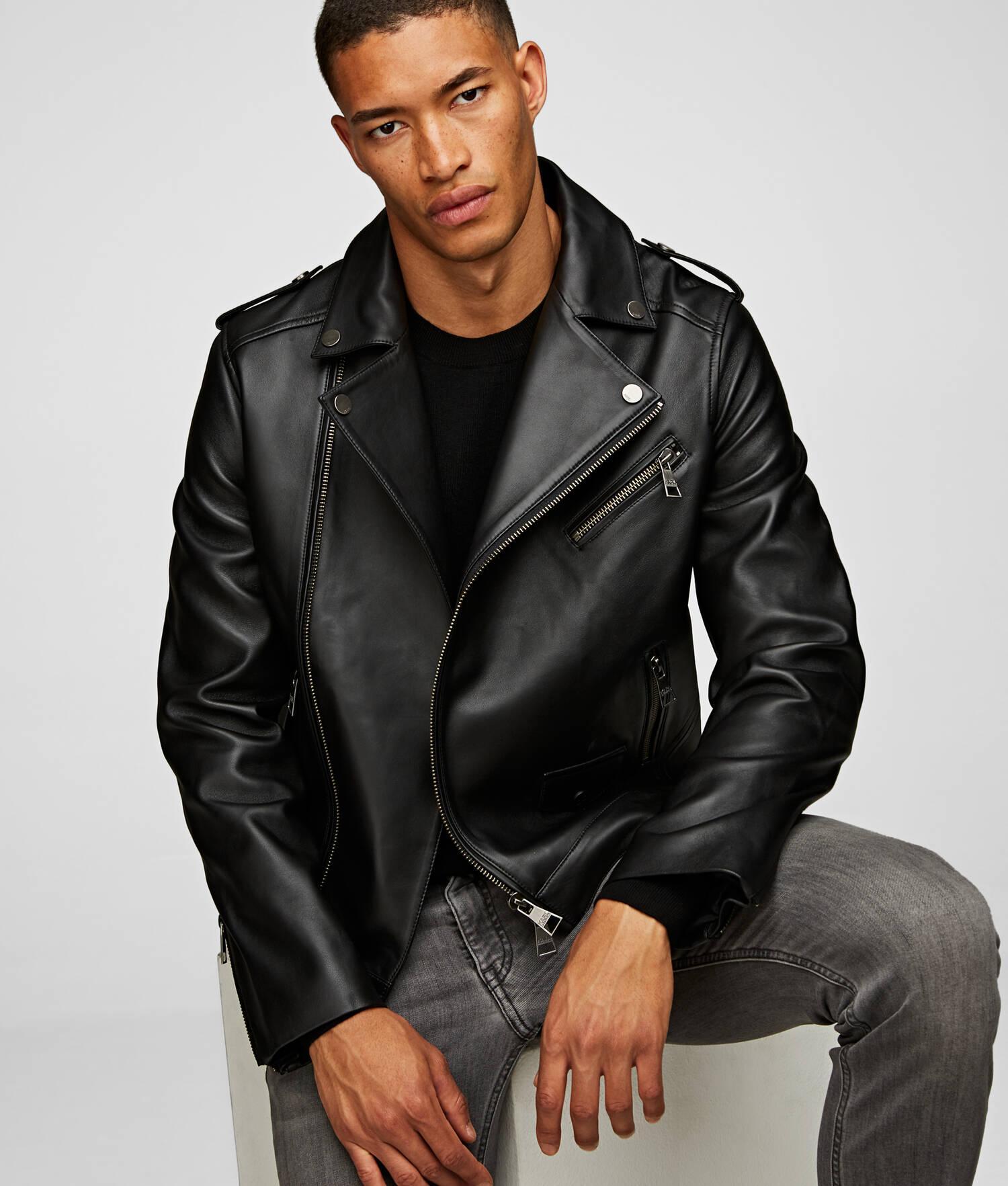 LEATHER BIKER JACKET Product Image
