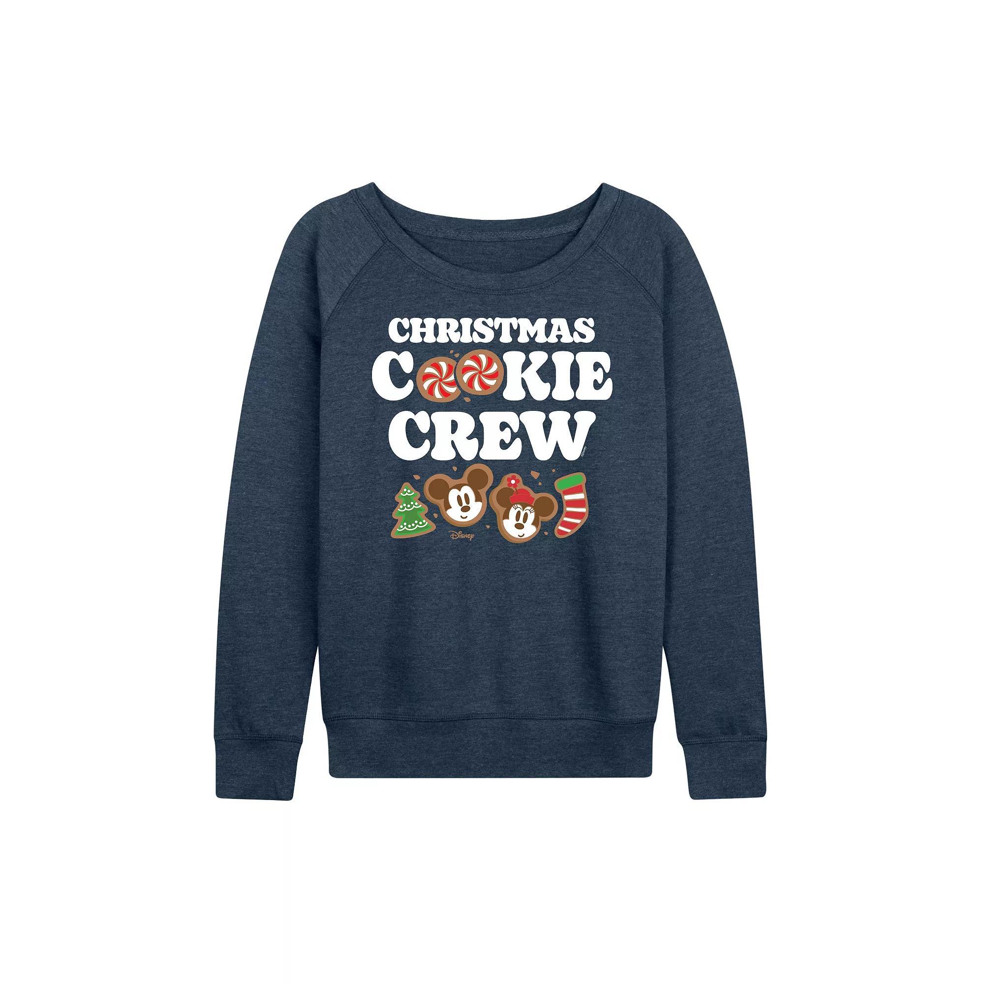 Disney's Mickey and Minnie Mouse Women's Christmas Cookie French Terry Long Sleeve Tee,  Product Image