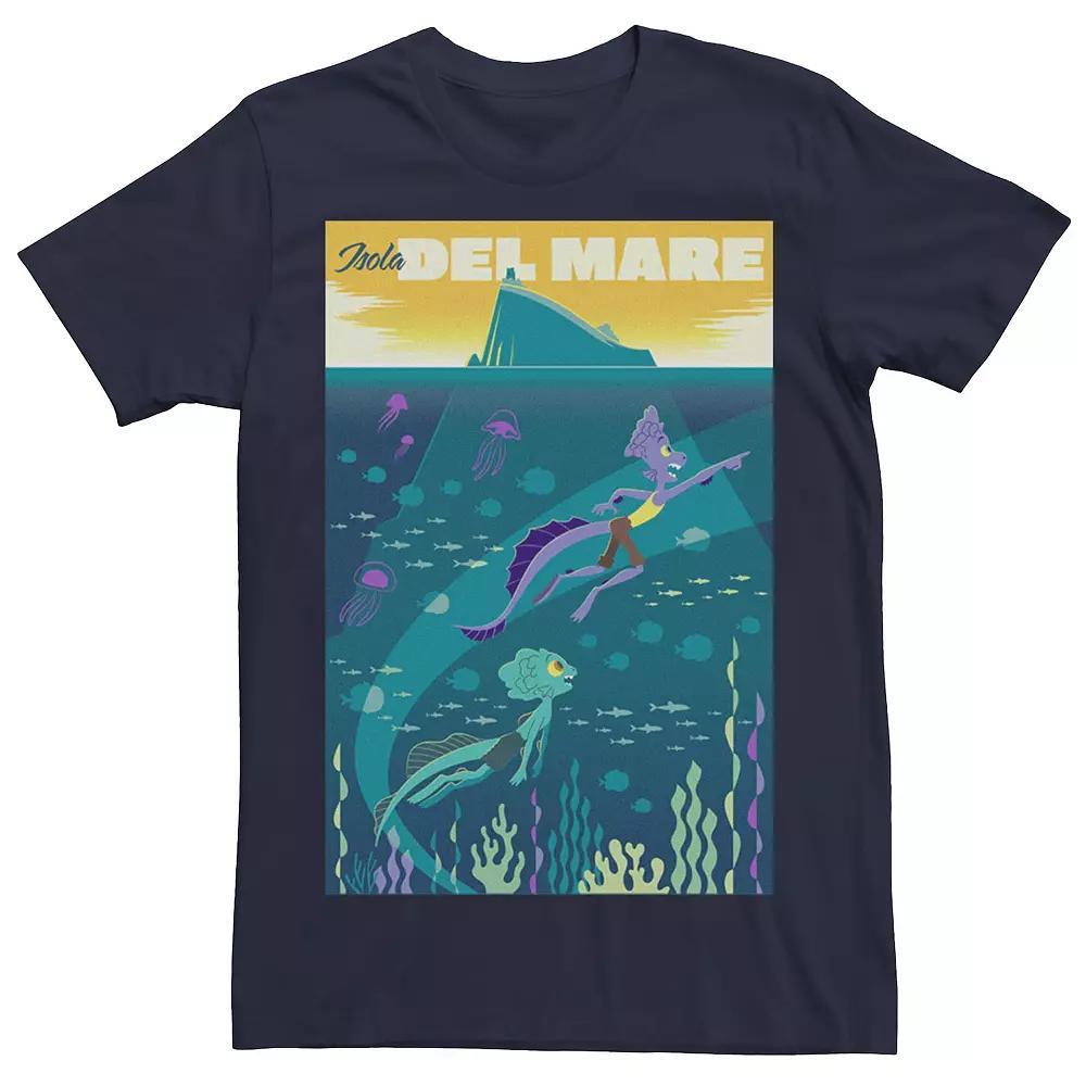 Disney / Pixar's Luca Alberto Men's Isola Del Mare Poster Tee, Size: XS, Blue Product Image