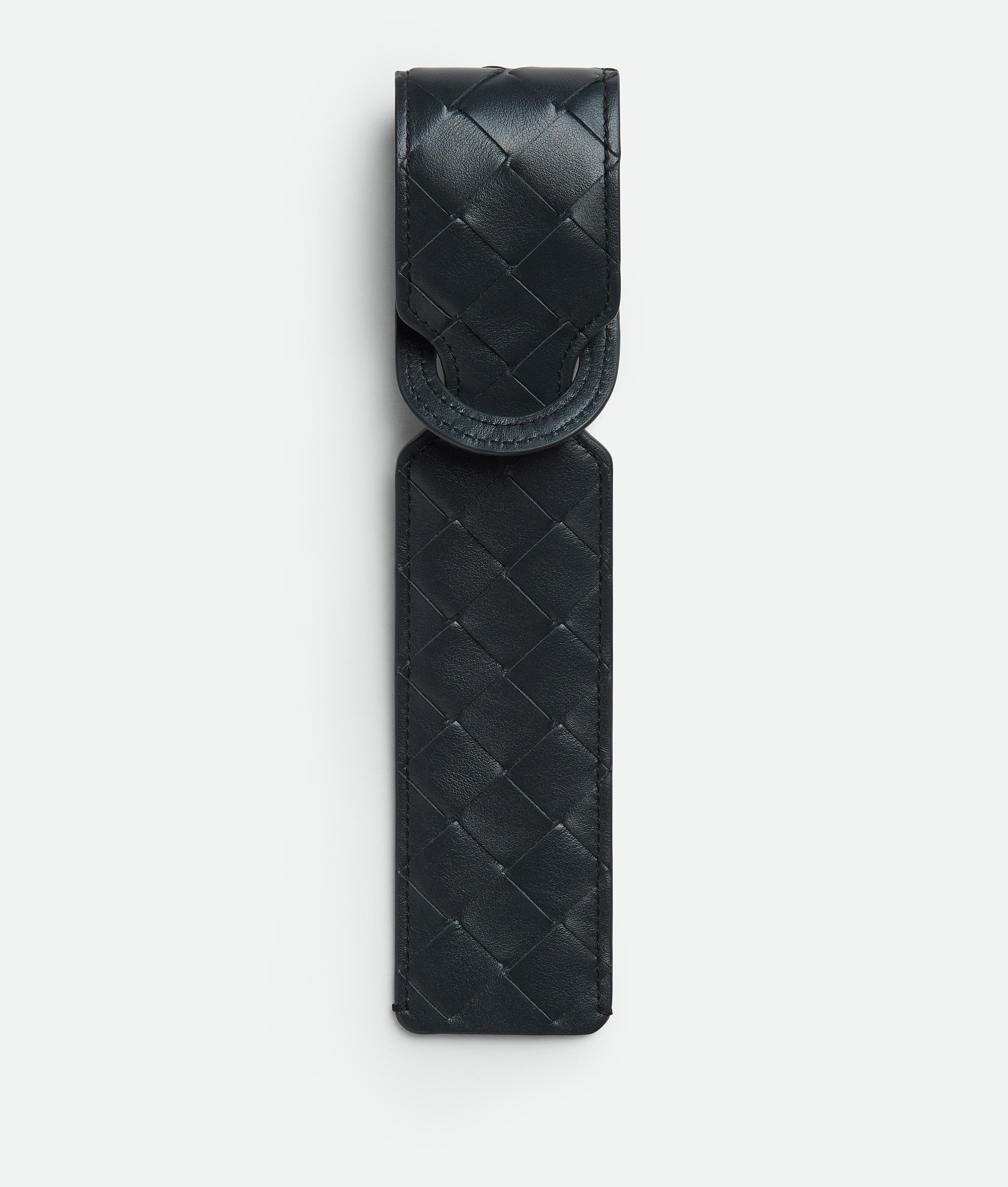 BOTTEGA VENETA Intrecciato Long Tag Holder In Shadow Product Image