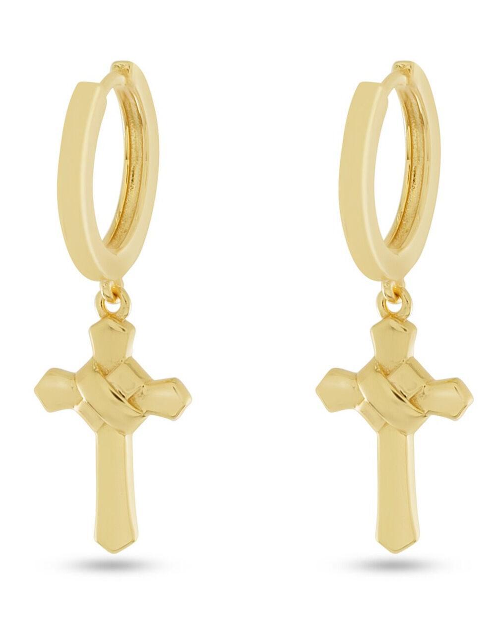 KING ICE Wrapped Cross Earrings Product Image