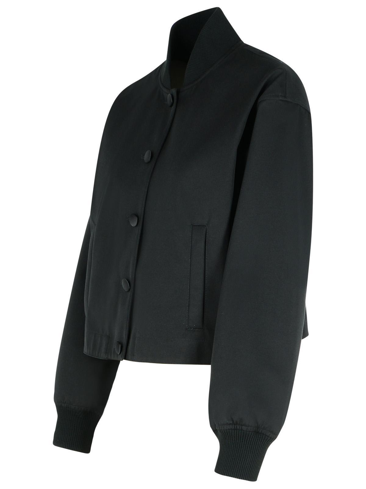 DOLCE & GABBANA Black Polyester Blend Bomber Jacket Product Image