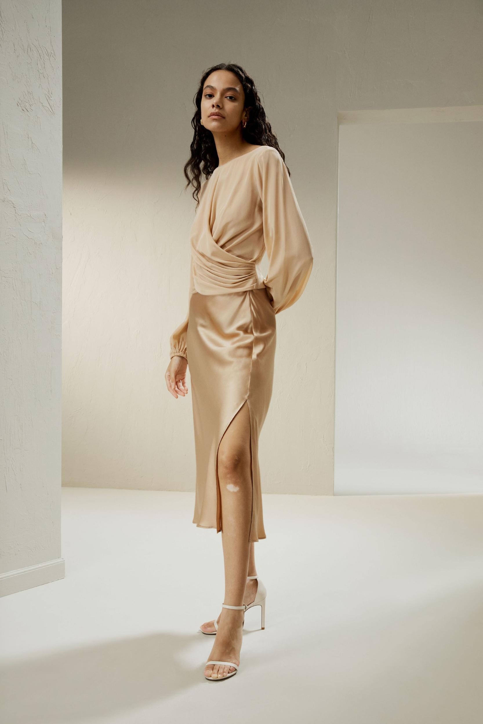 LILYSILK Silk Skirt Pleated - for Women - Black 100% Silk - Luxurious Bias Cut Skirt 16 Product Image