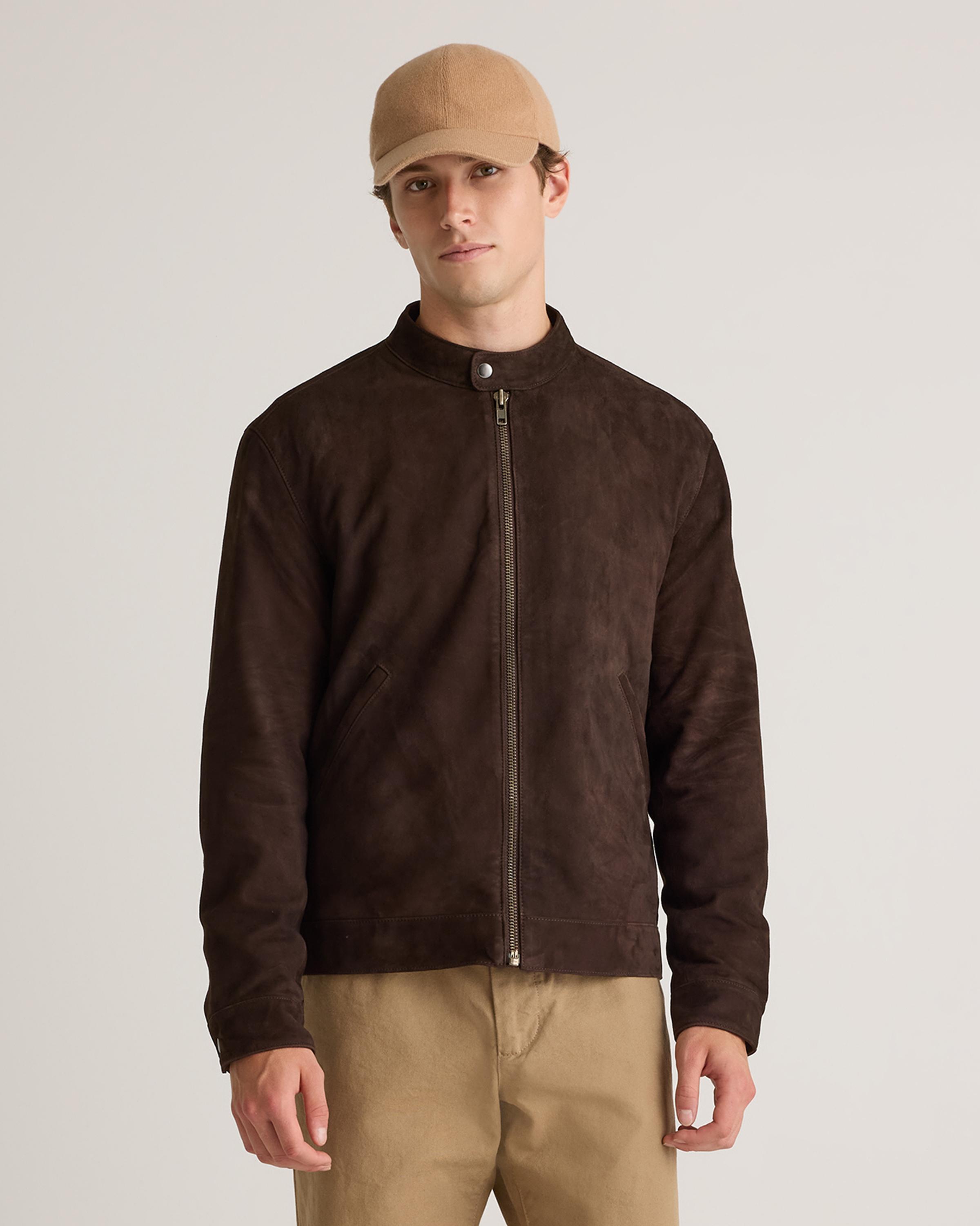 100% Suede Café Racer Jacket Product Image