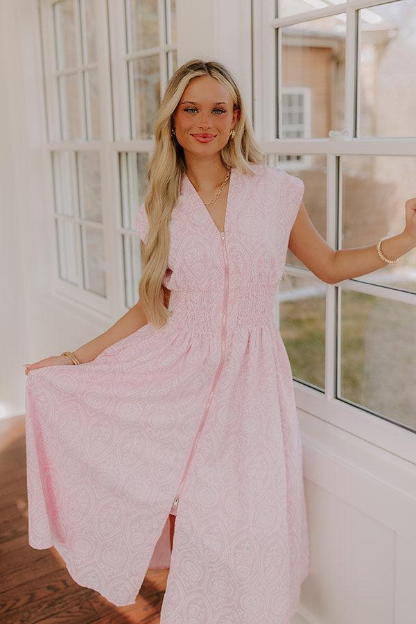 Garden Stroll Midi Dress in Pink Product Image