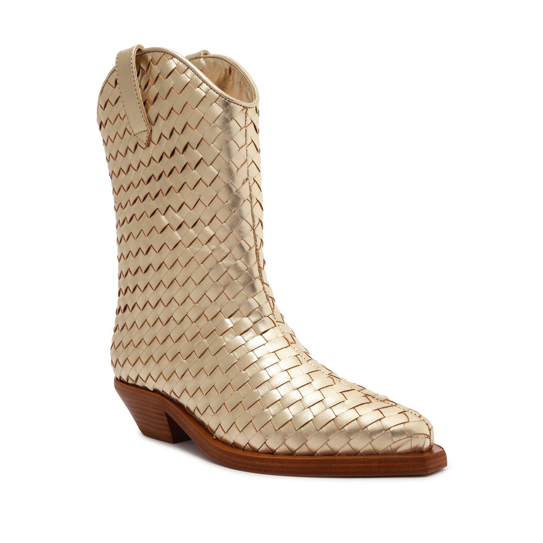 Cicera Woven Metallic Leather Bootie Female Product Image