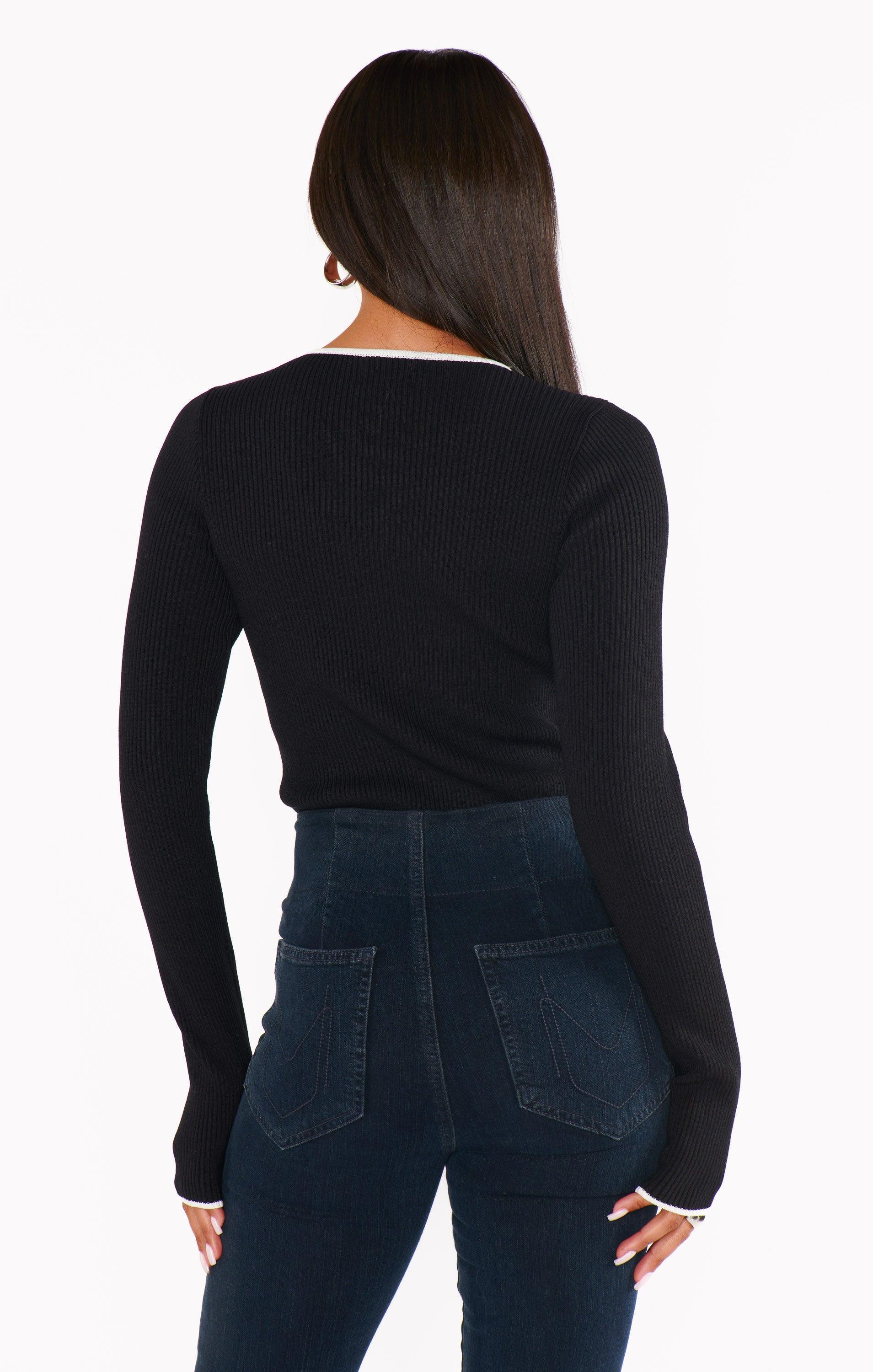 Tippi Top ~ Black Rib with White Trim Product Image