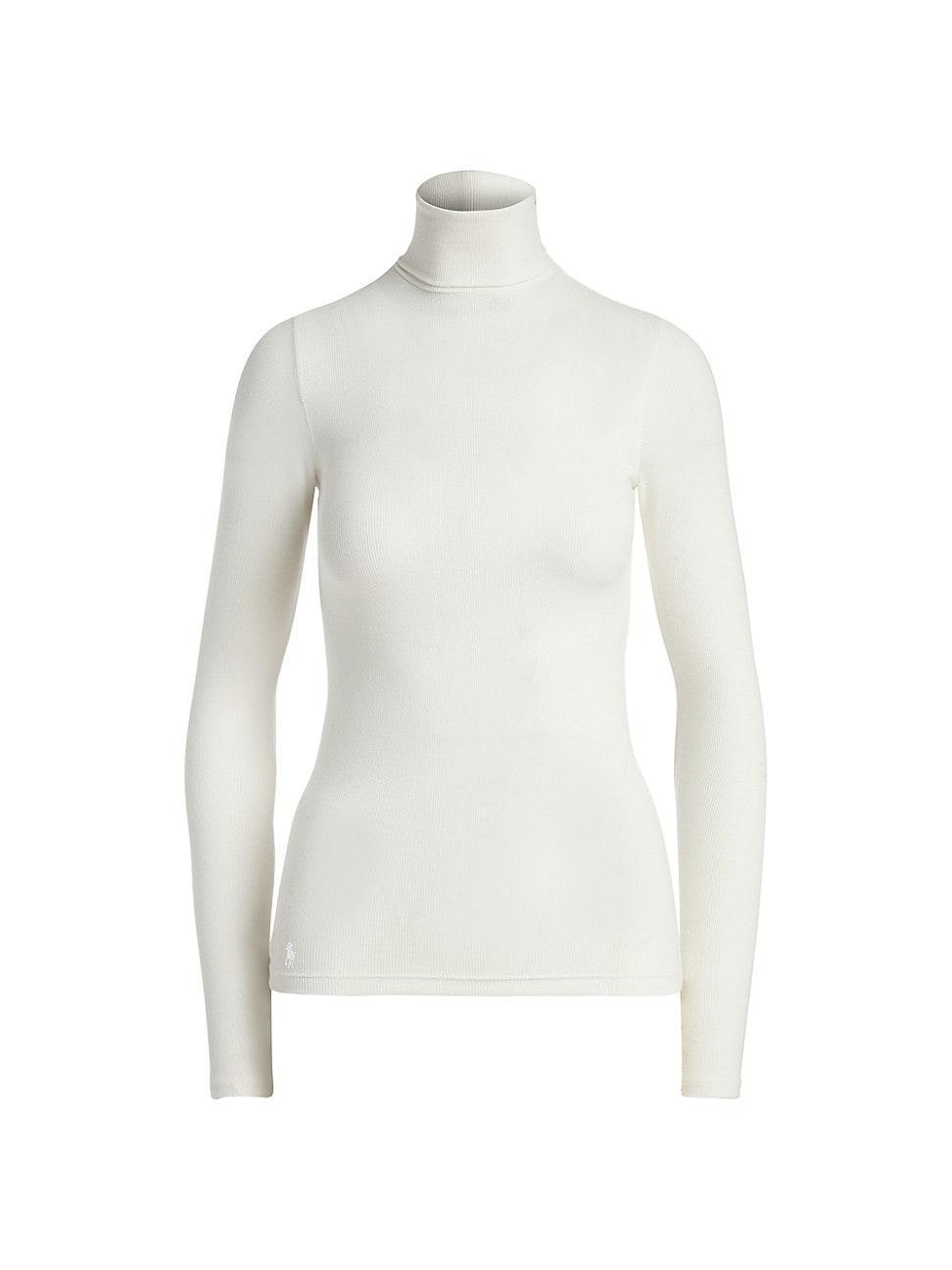 Womens Stretch Rib-Knit Turtleneck Sweater Product Image