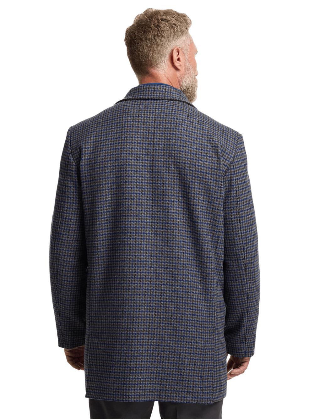 Wool Blend Check Carcoat - Multi Product Image