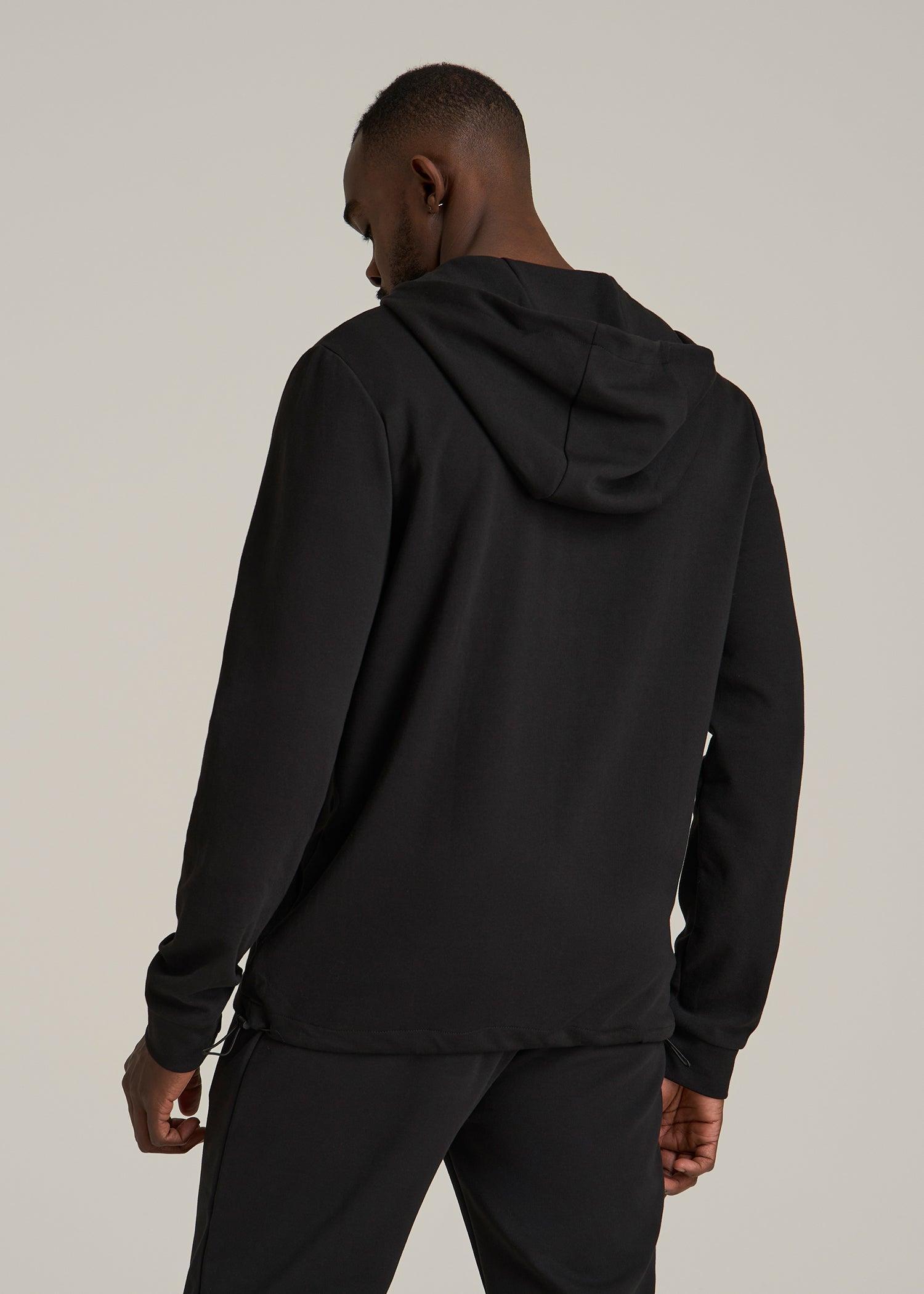 Tall Men's Tech-Knit Long Track Jacket in Black Product Image