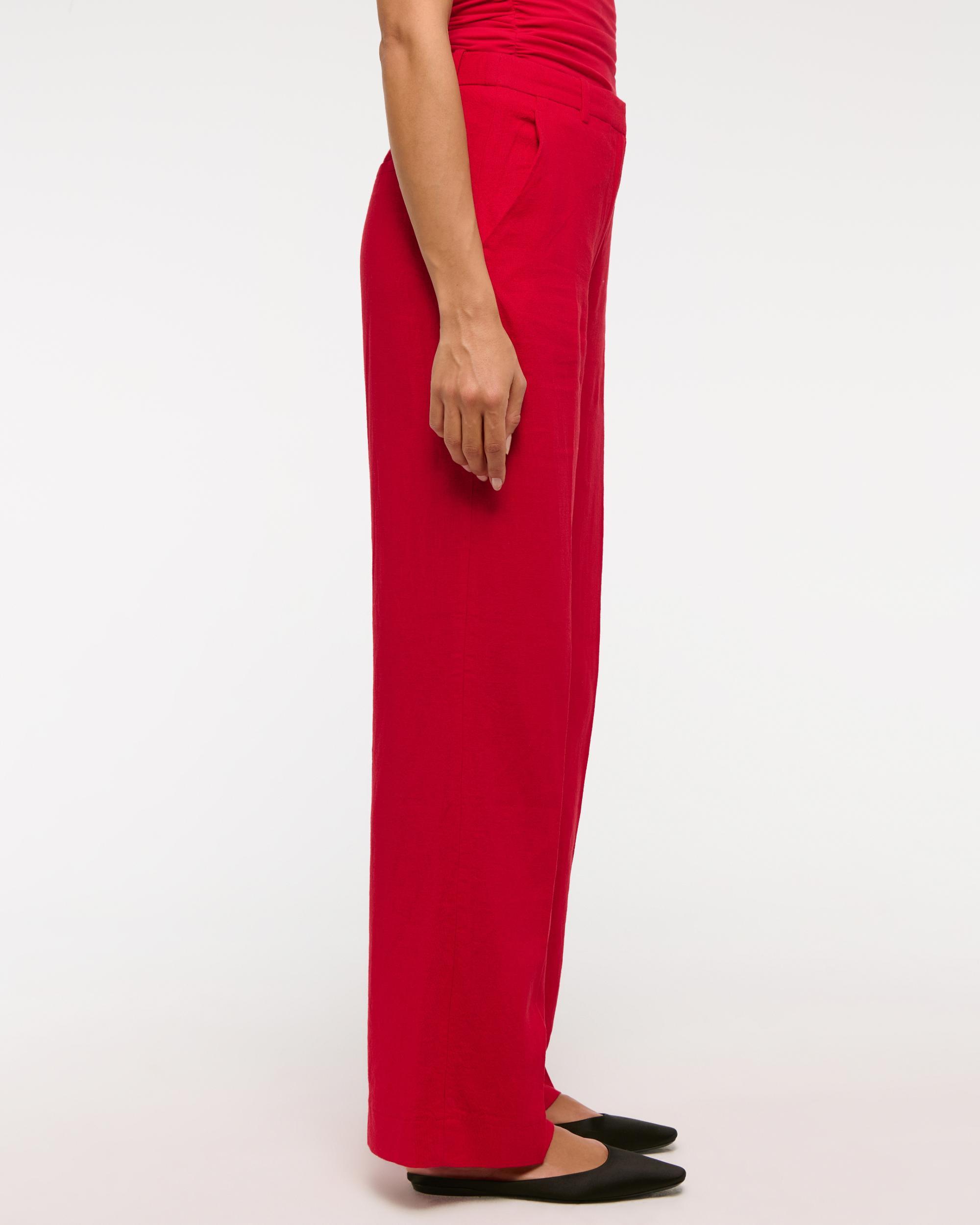 Tailored Linen-Blend Wide Leg Pant Product Image
