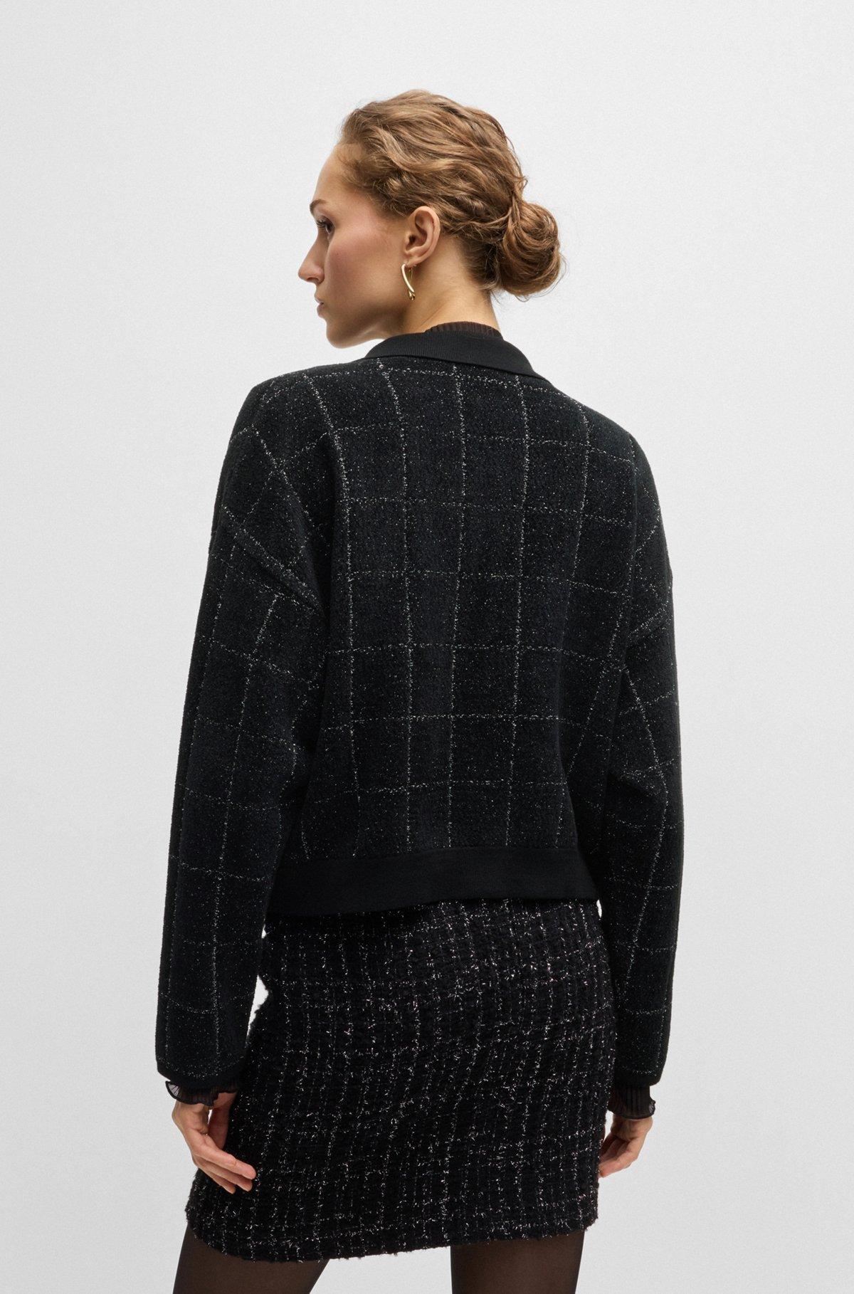 Cropped jacket in sparkle tweed with feature buttons Product Image