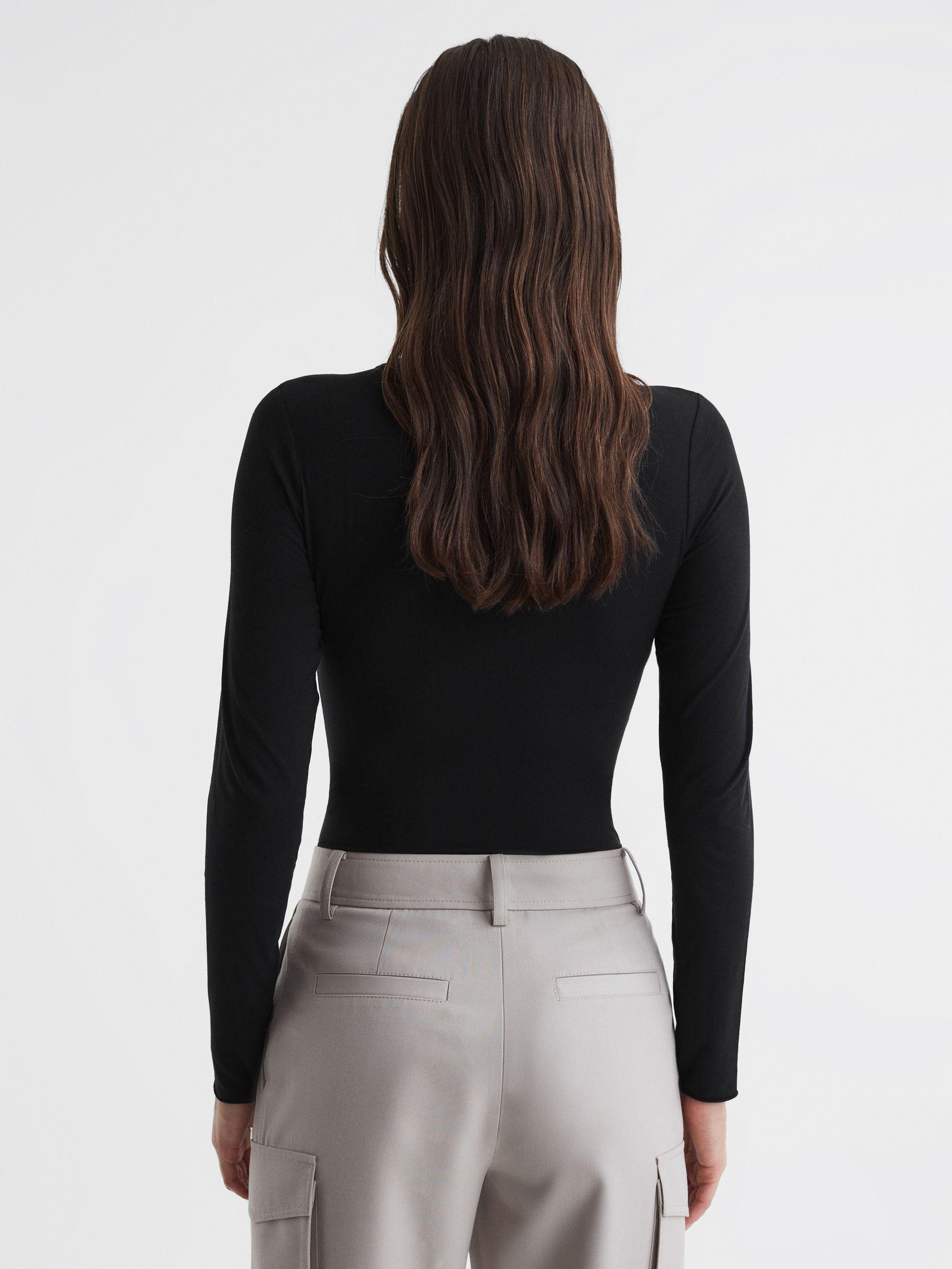 Long Sleeve Bodysuit in Black Product Image
