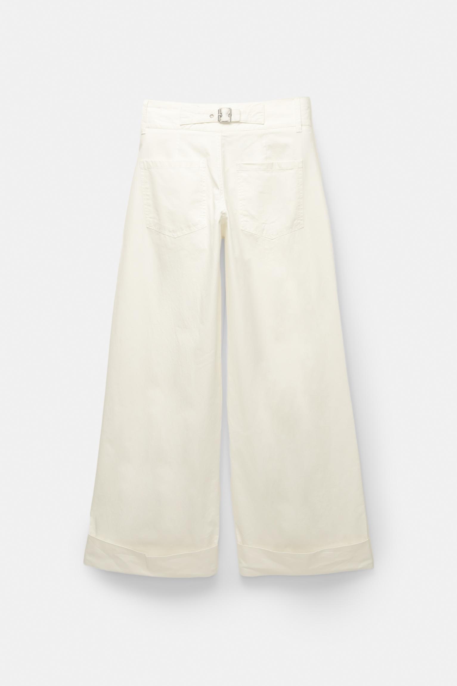 Wide leg pants with crossover waist Product Image